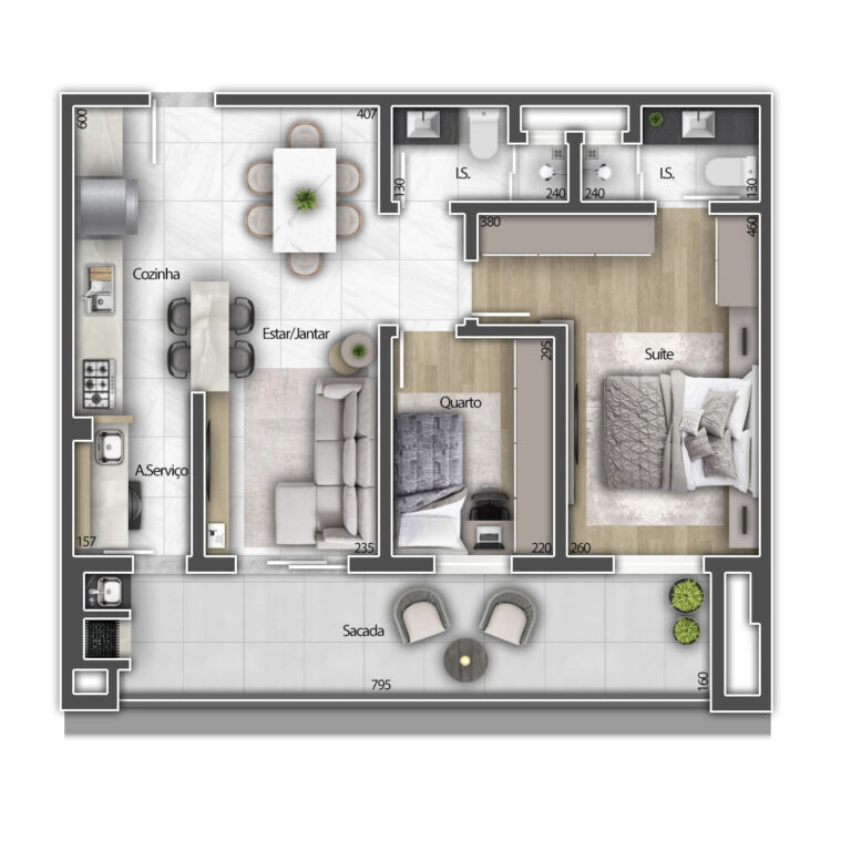 Planta baixa humanizada - 2D