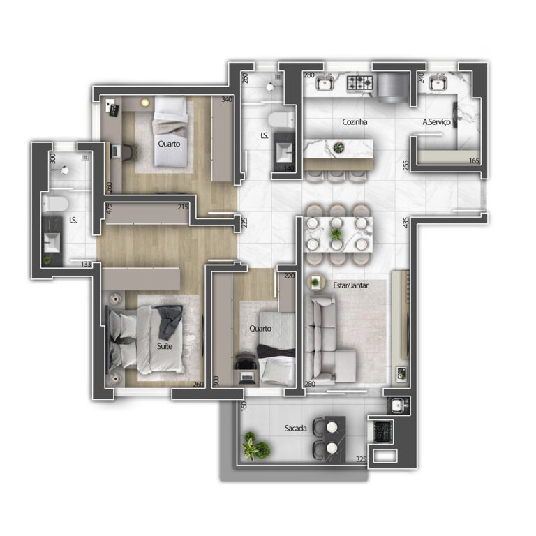 Planta baixa humanizada - 2D